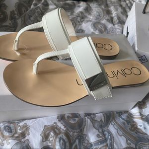 Calvin Klein white sandals